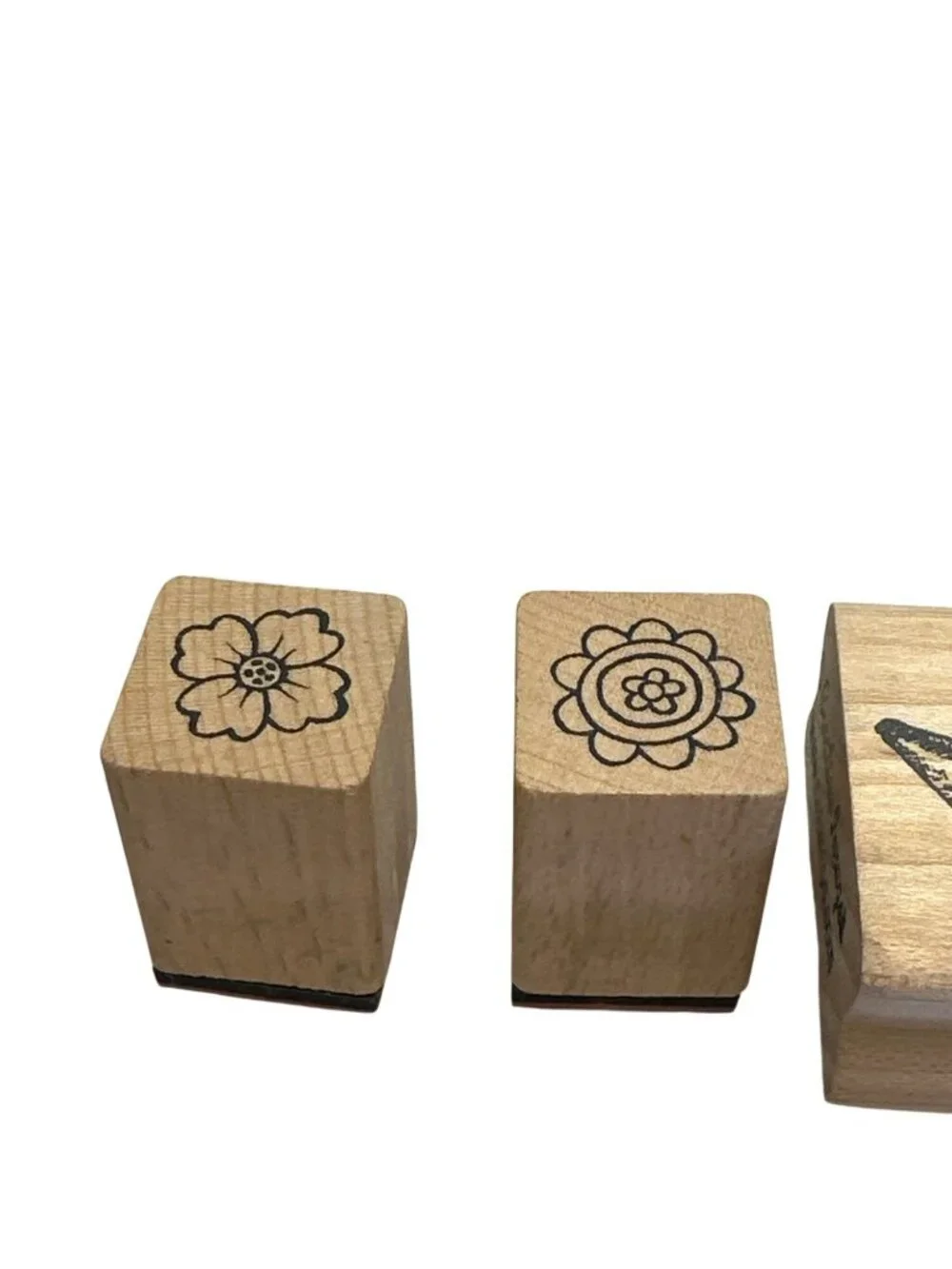 Set Of 6 Stampin Up! Other Rubber Stamps Flower Lips Watering Can Abstract Wood